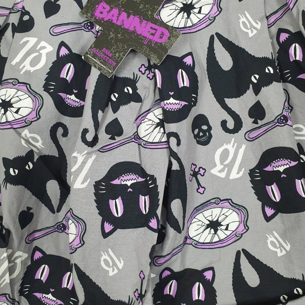 🐈‍⬛ Pleated Tutu Skirt 🖤 Unlucky 13 Cat 🖤 Kawaii 🐈‍⬛ - Picture 4 of 4